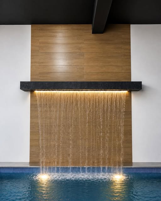 Cascade décorative et bassin publiés sur le compte Kimax Luxury Residence